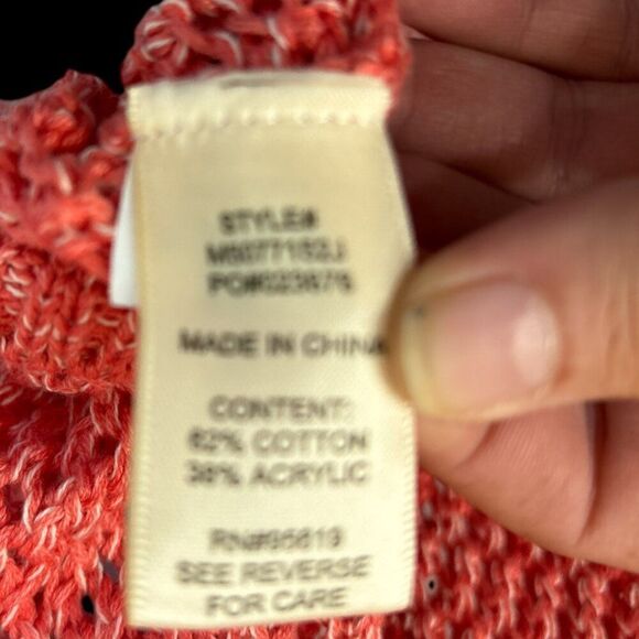 John Paul Richard Coral‎ Open Knit Scoop Neck Layering Sweater Womens Size NWT - Picture 9 of 10